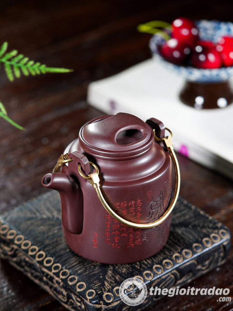 Ấm Tích Pha Trà Gốm Tử Sa Quai Đồng 450ml 14 am tich pha tra tu sa nghi hung quai dong 450ml-15