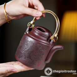 Ấm Tích Pha Trà Gốm Tử Sa Quai Đồng 450ml 7 am tich pha tra tu sa nghi hung quai dong 450ml-2