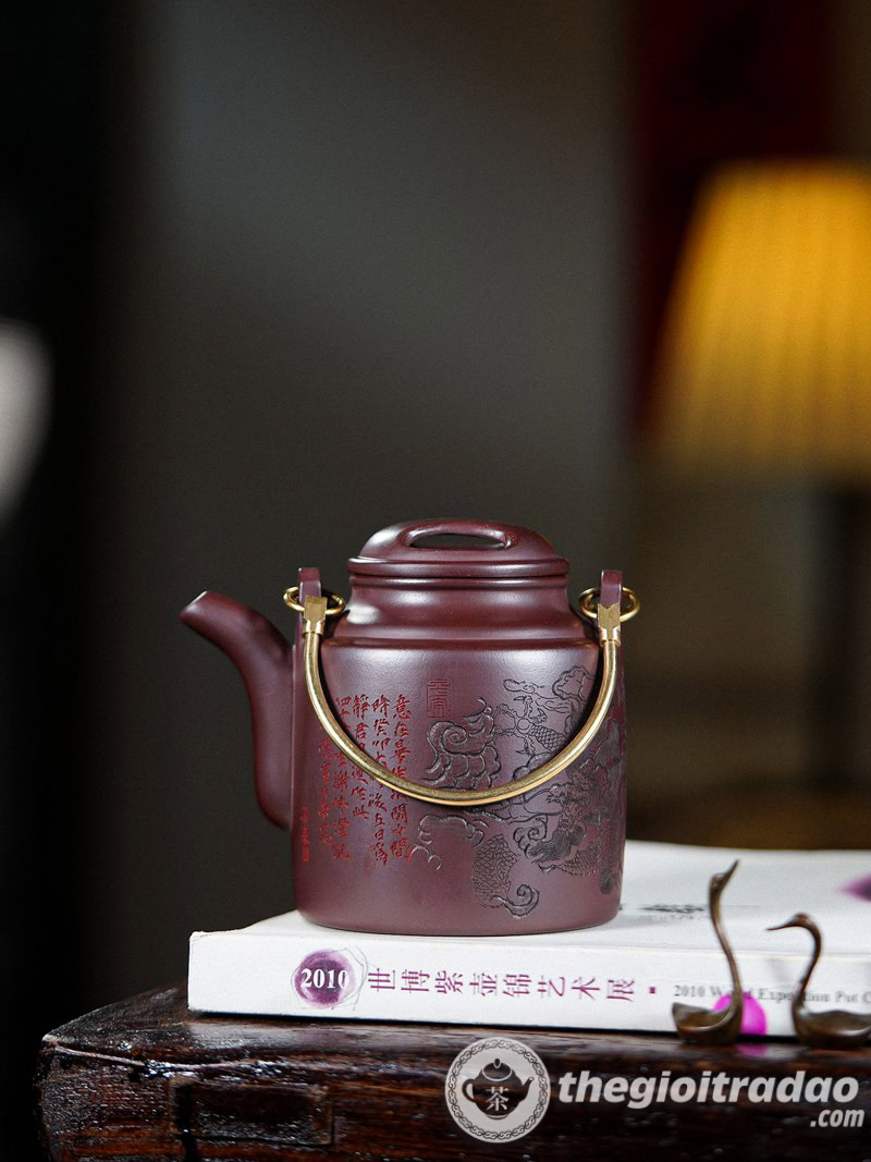 Ấm Tích Pha Trà Gốm Tử Sa Quai Đồng 450ml 10 am tich pha tra tu sa nghi hung quai dong 450ml-5