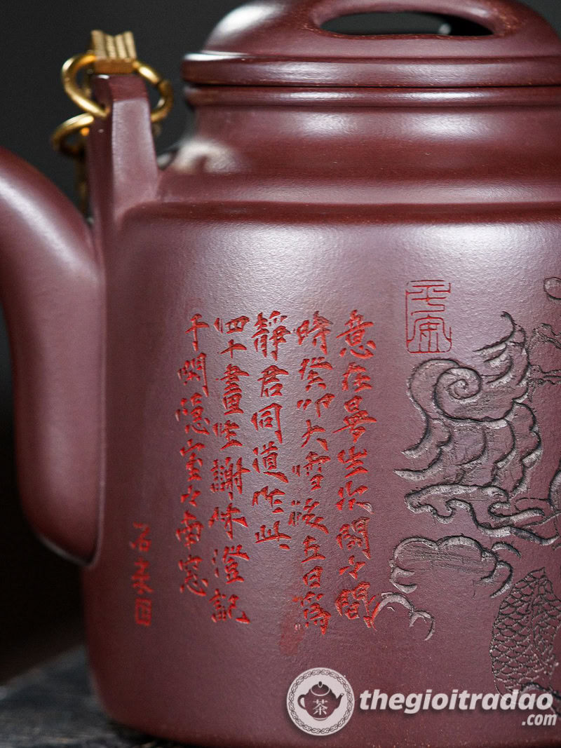 Ấm Tích Pha Trà Gốm Tử Sa Quai Đồng 450ml 15 am tich pha tra tu sa nghi hung quai dong 450ml-8