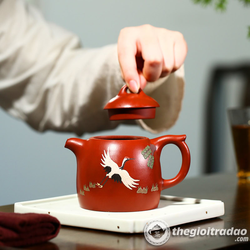 Ấm Tử Sa Tần Quyền Tùng Hạc Đại Hồng Bào 230ml 15 am tu sa tan quyen tung hac dai hong bao 230ml-12