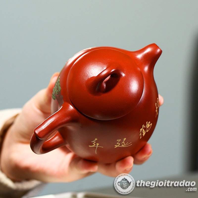 Ấm Tử Sa Tần Quyền Tùng Hạc Đại Hồng Bào 230ml 3 am tu sa tan quyen tung hac dai hong bao 230ml-2