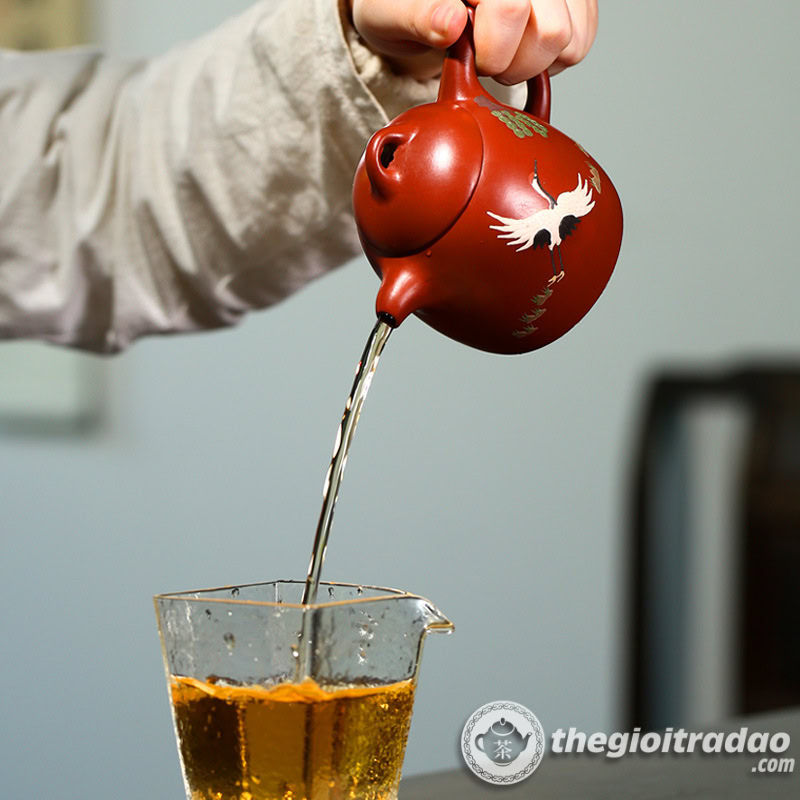 Ấm Tử Sa Tần Quyền Tùng Hạc Đại Hồng Bào 230ml 4 am tu sa tan quyen tung hac dai hong bao 230ml-3