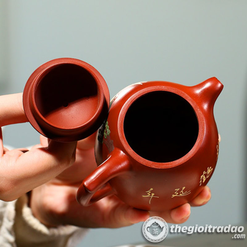 Ấm Tử Sa Tần Quyền Tùng Hạc Đại Hồng Bào 230ml 19 am tu sa tan quyen tung hac dai hong bao 230ml-7