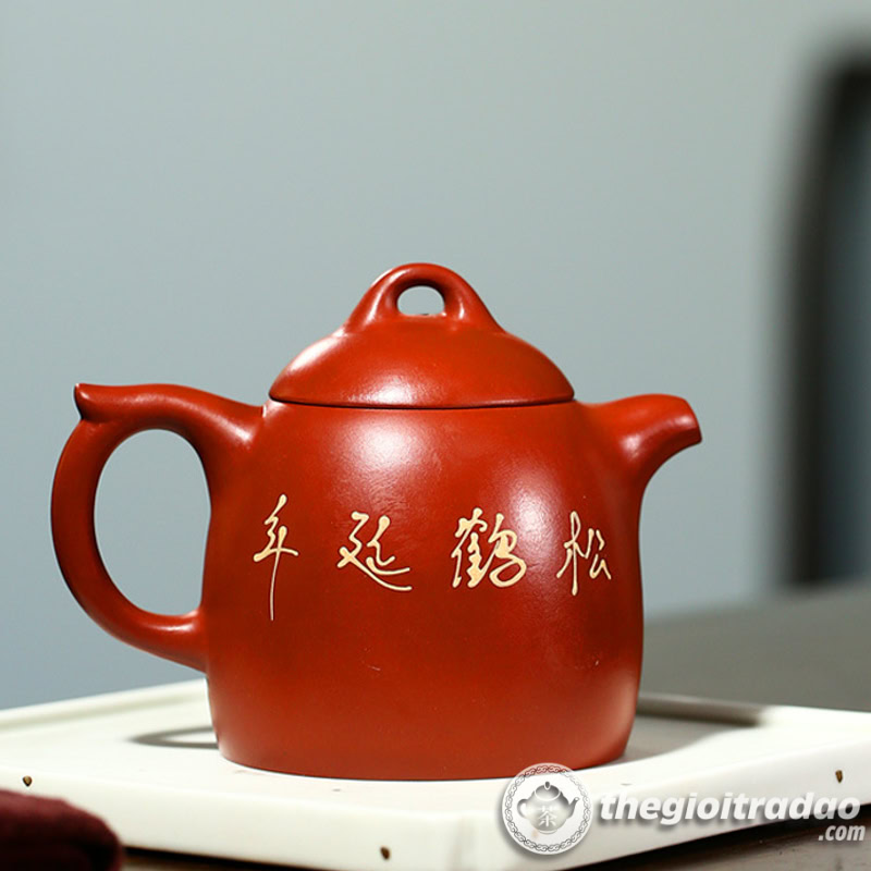 Ấm Tử Sa Tần Quyền Tùng Hạc Đại Hồng Bào 230ml 2 am tu sa tan quyen tung hac dai hong bao 230ml