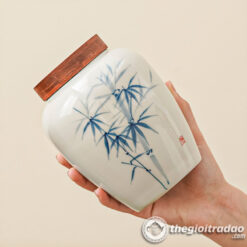 Hũ, Bình Đựng Trà Gốm Sứ Cảnh Đức Nắp Gỗ Tre 7 hu binh dung tra gom su canh duc nap go tre-2