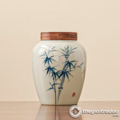 Hũ, Bình Đựng Trà Gốm Sứ Cảnh Đức Nắp Gỗ Tre 9 hu binh dung tra gom su canh duc nap go tre-6