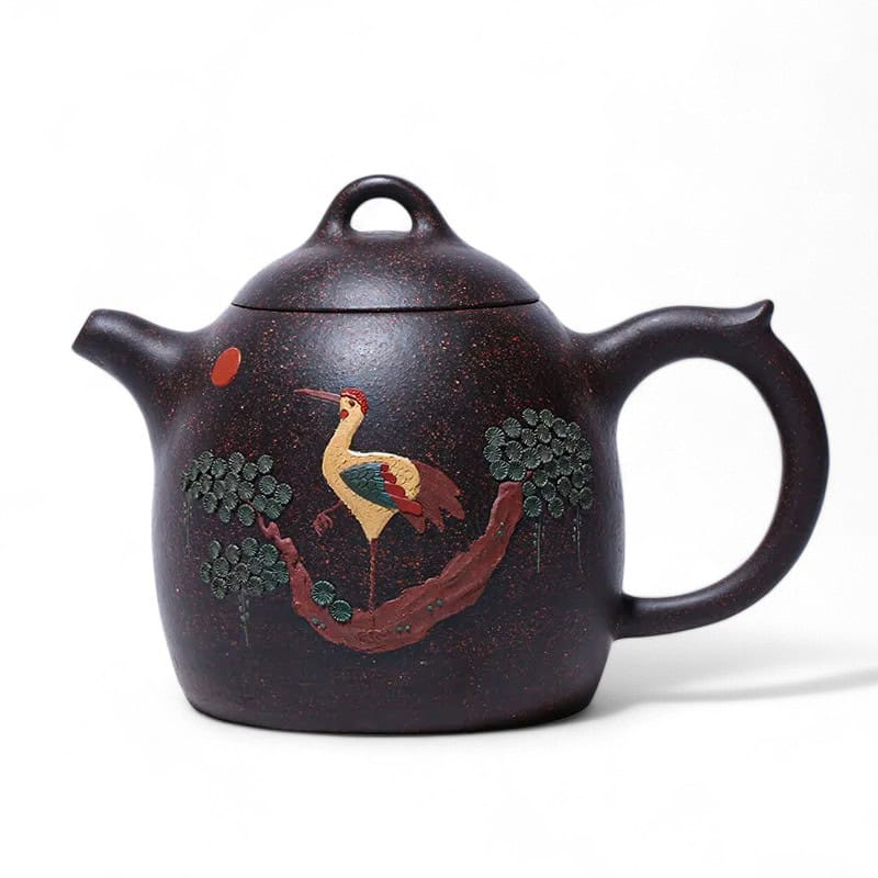 Ấm Tử Sa Tần Quyền Tùng Hạc Hắc Kim Sa 300ml 5 Ấm Tử Sa Tần Quyền Tùng Hạc Hắc Kim Sa 300ml - Ảnh 5