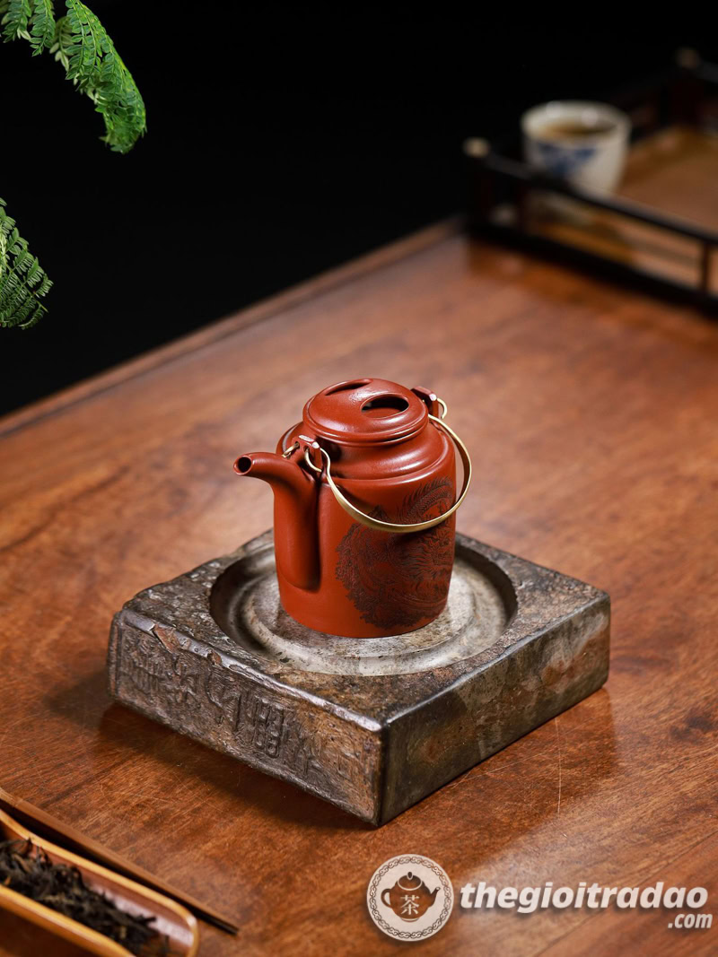 Ấm Tích Gốm Tử Sa Khắc Rồng Đại Hồng Bào 280ml 17 am tich tu sa khac rong dai hong bao 280ml-12
