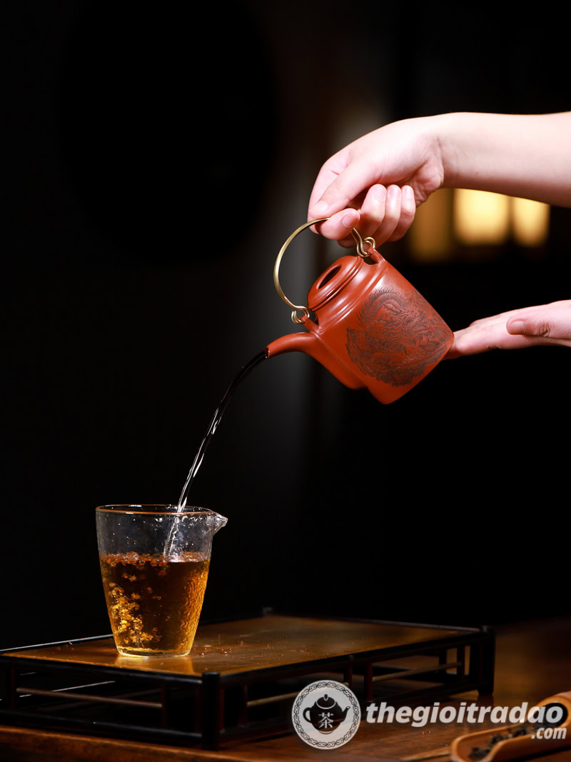 Ấm Tích Gốm Tử Sa Khắc Rồng Đại Hồng Bào 280ml 20 am tich tu sa khac rong dai hong bao 280ml-15