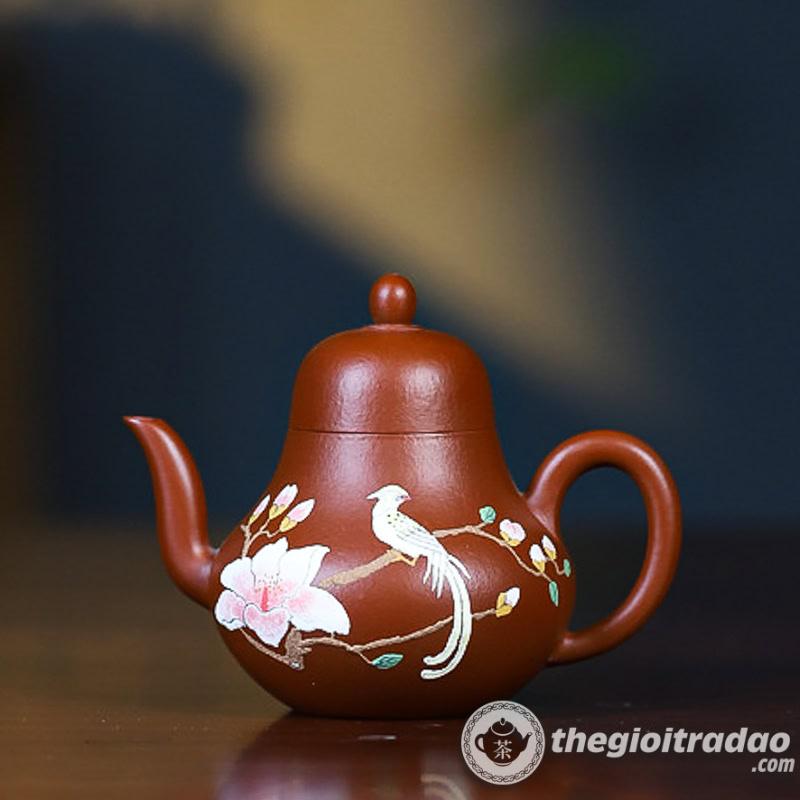 Ấm Tử Sa Tư Đình Chim Họa My Chu Nê 190ml 10 am tu sa tu dinh chim hoa my chu ne 190ml-3