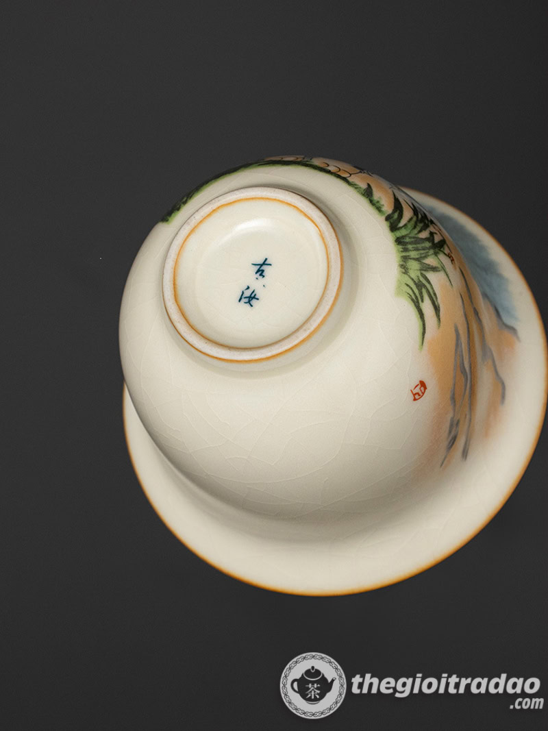 Chén Khải Sứ Cảnh Đức Vẽ Mèo Dễ Thương 160ml 20 chen khai su canh duc ve meo de thuong 160ml--15