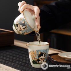 Chén Khải Sứ Cảnh Đức Vẽ Mèo Dễ Thương 160ml 7 chen khai su canh duc ve meo de thuong 160ml--3