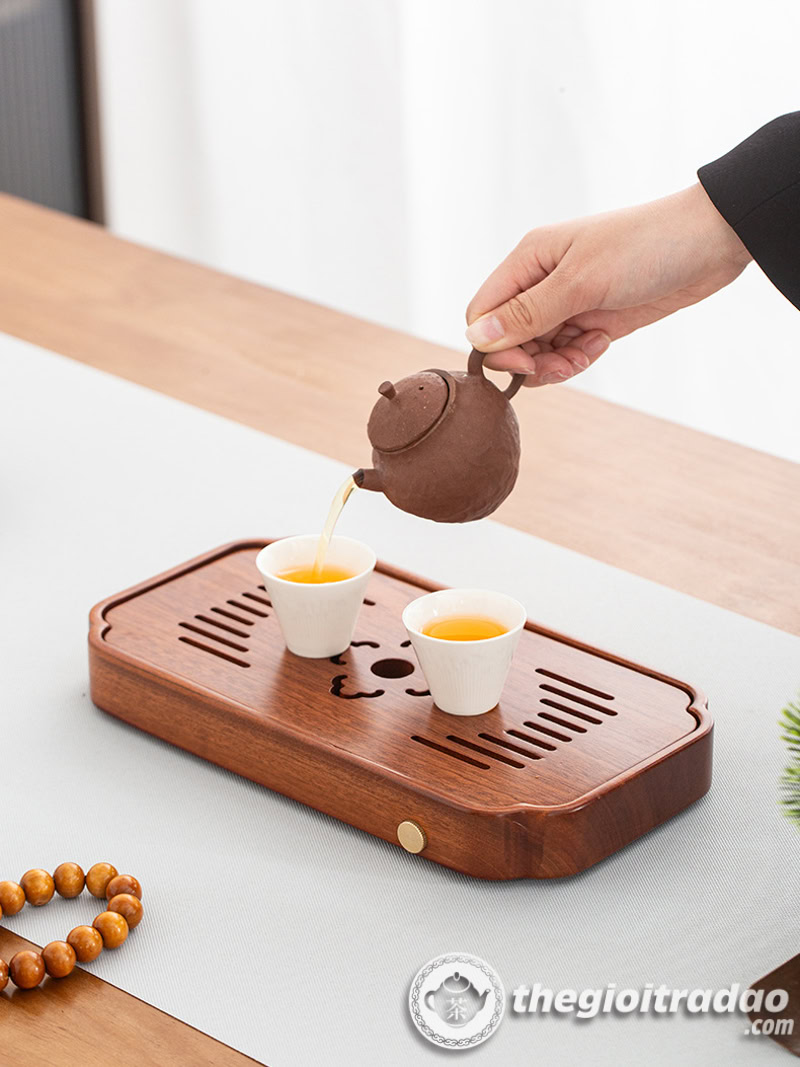 Khay Trà Gỗ Cẩm Lai Đẹp, Có Khoang Chứa Nước 10 khay tra go cam lai dep co khoang chua nuoc-15