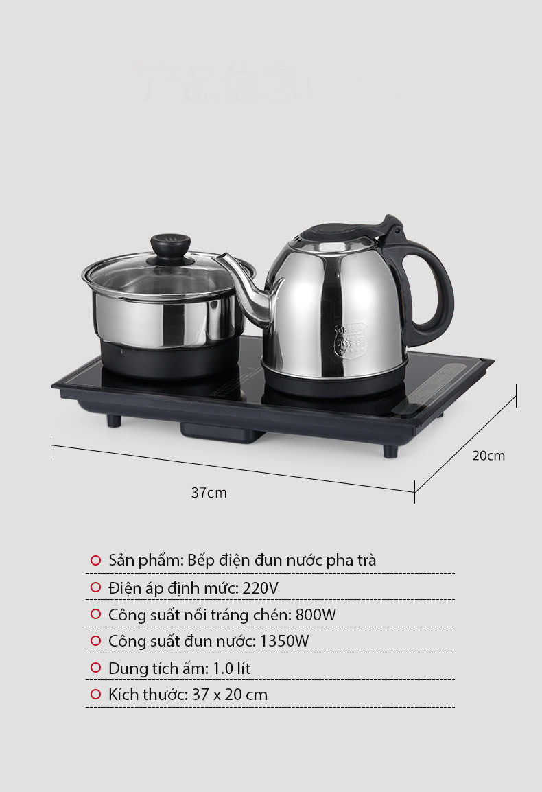 Bàn Trà Điện Tự Động Bơm Nước, Tùy Chỉnh Nhiệt Độ Pha Trà 13 bo bep dien kem noi trang dun nuoc pha tra 20x37--143
