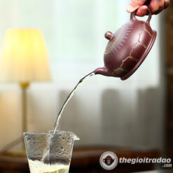 Ấm Tử Sa Phật Liên Khắc Tâm Kinh Tử Nê 340ml 8 am tu sa phat lien khac tam kinh tu ne 340ml--2