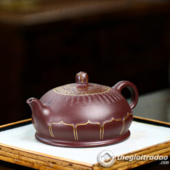 Ấm Tử Sa Phật Liên Khắc Tâm Kinh Tử Nê 340ml 6 am tu sa phat lien khac tam kinh tu ne 340ml--3