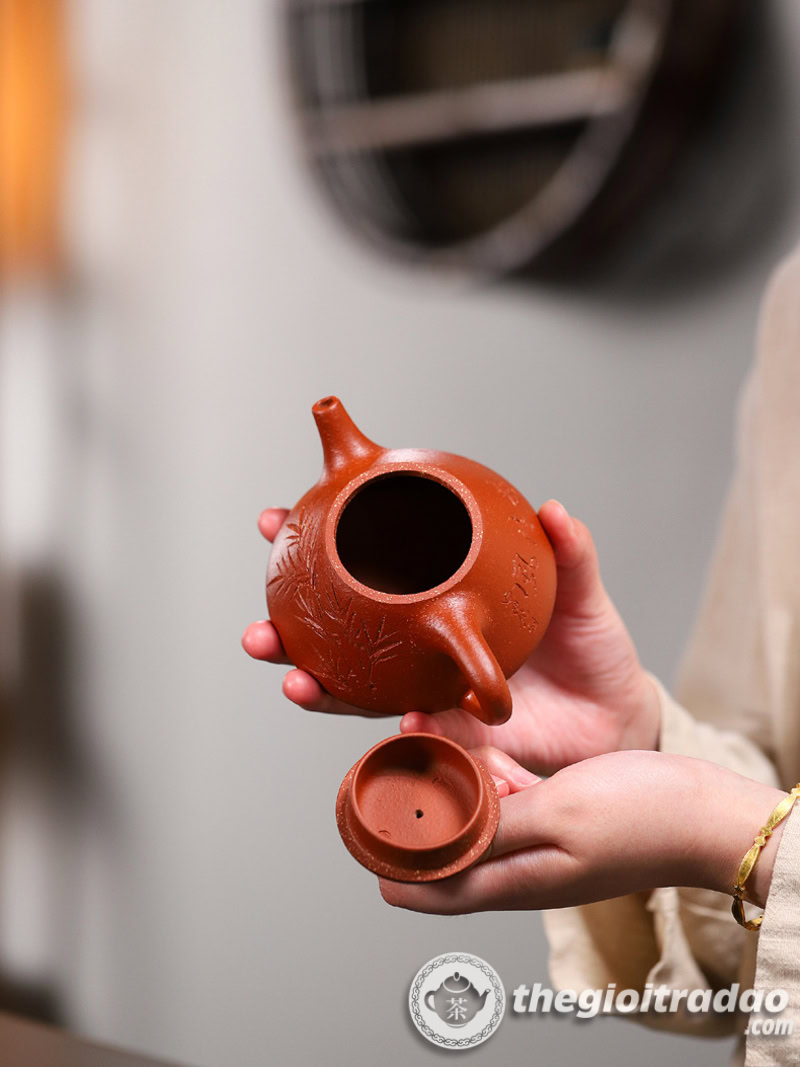 Ấm Tử Sa Thạch Biều Trúc Ảnh Giáng Ba Nê 220ml 17 am tu sa thach bieu truc anh giang ba ne 220ml--12