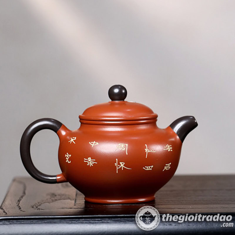 Ấm Tử Sa Xuyết Chỉ Đại Hồng Bào 220ml 2 am tu sa xuyet chi dai hong bao 220ml--2