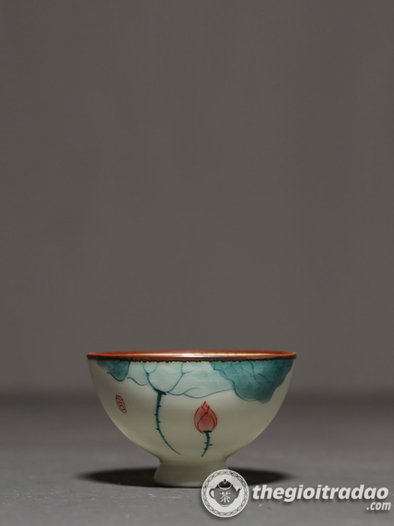 Chén Uống Trà Vẽ Tay Họa Tiết Sen 45ml 12 chen uong tra ve tay hoa tiet sen 45ml-64199533-5