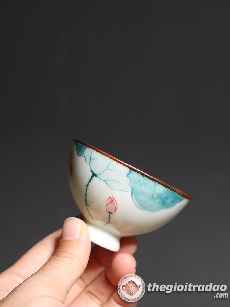 Chén Uống Trà Vẽ Tay Họa Tiết Sen 45ml 14 chen uong tra ve tay hoa tiet sen 45ml-64199533-7