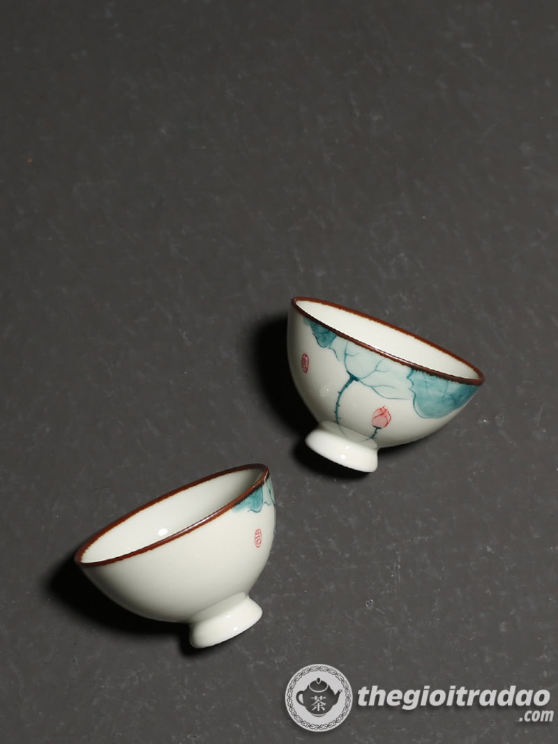 Chén Uống Trà Vẽ Tay Họa Tiết Sen 45ml 15 chen uong tra ve tay hoa tiet sen 45ml-64199533-8