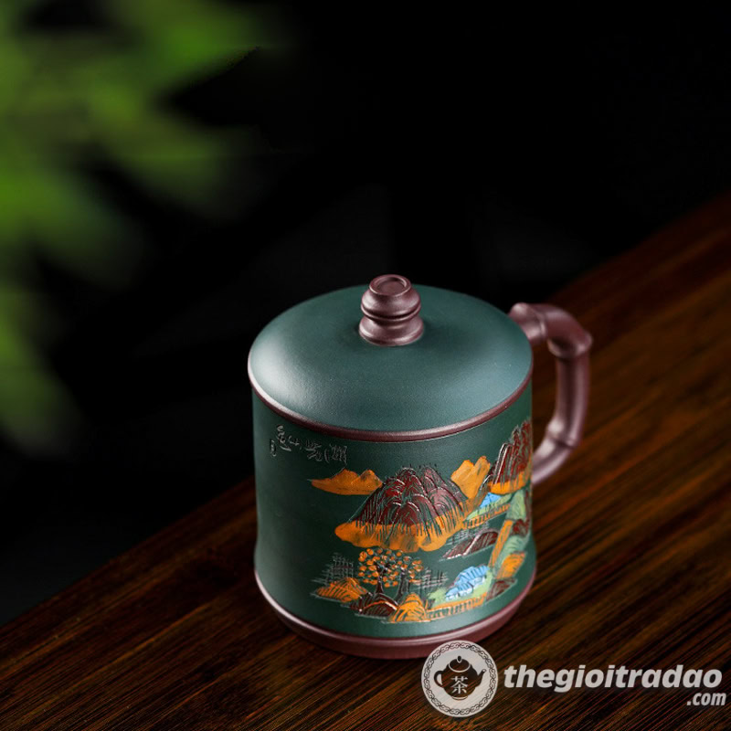 Cốc Trà Tử Sa Khắc Sơn Cảnh Tử Nê 450ml 16 coc uong tra tu sa khac son canh tu ne 450ml--5