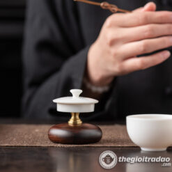 Gác Nắp Ấm Trà Bằng Gỗ Mun Phối Đồng 6 gac nap am tra bang go mun phoi dong--4