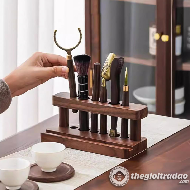 Bộ Dụng Cụ Pha Trà 6 Món Kèm Giá Đỡ Gỗ Óc Chó 11 Bo dung cu pha tra 6 mon kem gia go oc cho-