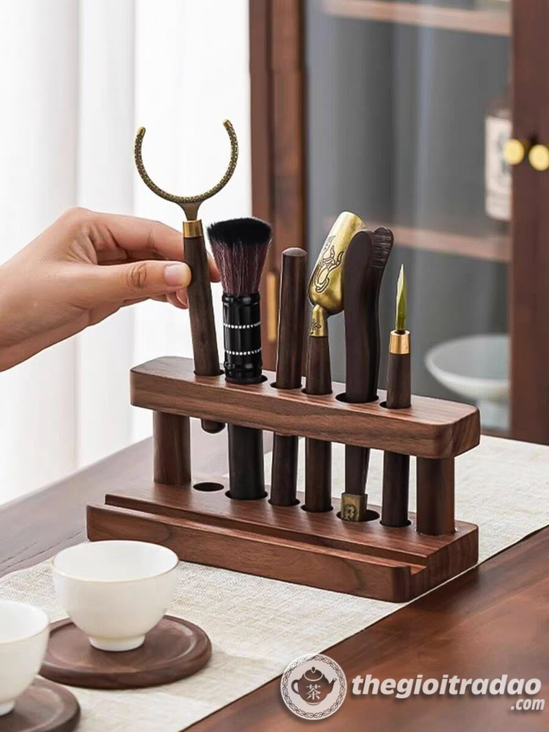 Bộ Dụng Cụ Pha Trà 6 Món Kèm Giá Đỡ Gỗ Óc Chó 20 Bo dung cu pha tra 6 mon kem gia go oc cho--10