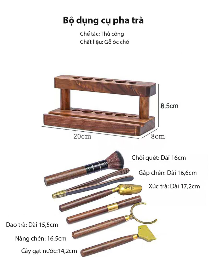 Bộ Dụng Cụ Pha Trà 6 Món Kèm Giá Đỡ Gỗ Óc Chó 19 Bo dung cu pha tra 6 mon kem gia go oc cho--15