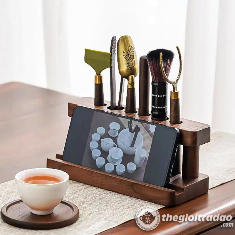 Bộ Dụng Cụ Pha Trà 6 Món Kèm Giá Đỡ Gỗ Óc Chó 12 Bo dung cu pha tra 6 mon kem gia go oc cho--5