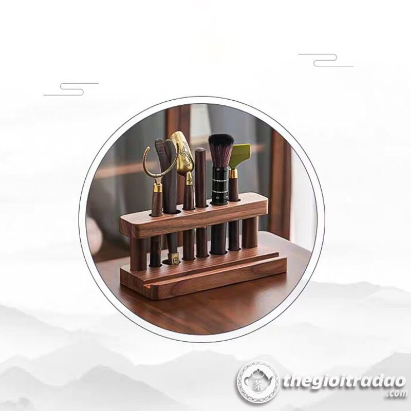 Bộ Dụng Cụ Pha Trà 6 Món Kèm Giá Đỡ Gỗ Óc Chó 13 Bo dung cu pha tra 6 mon kem gia go oc cho--6