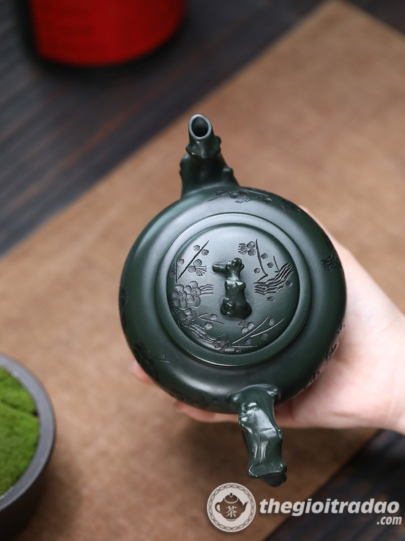 Ấm Tử Sa Báo Xuân Mai Hoa Lục Nê 480ml 15 am tu sa mai hoa bao xuan luc ne 480ml--4
