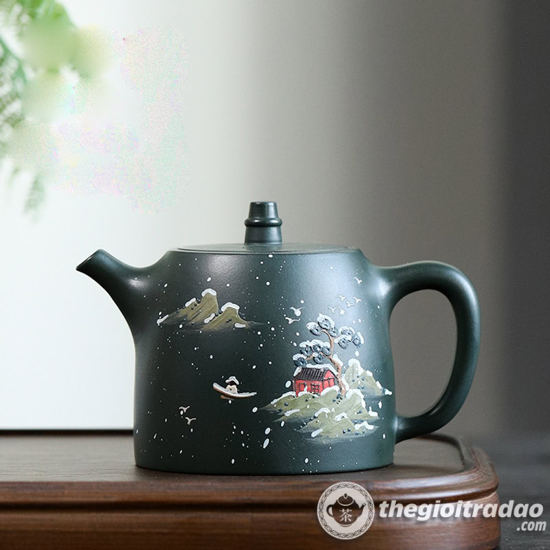 Ấm Tử Sa Tuyết Sơn Hán Đạc Mặc Lục Nê 270ml 1 am tu sa tuyet son han dac mac luc ne 270ml-