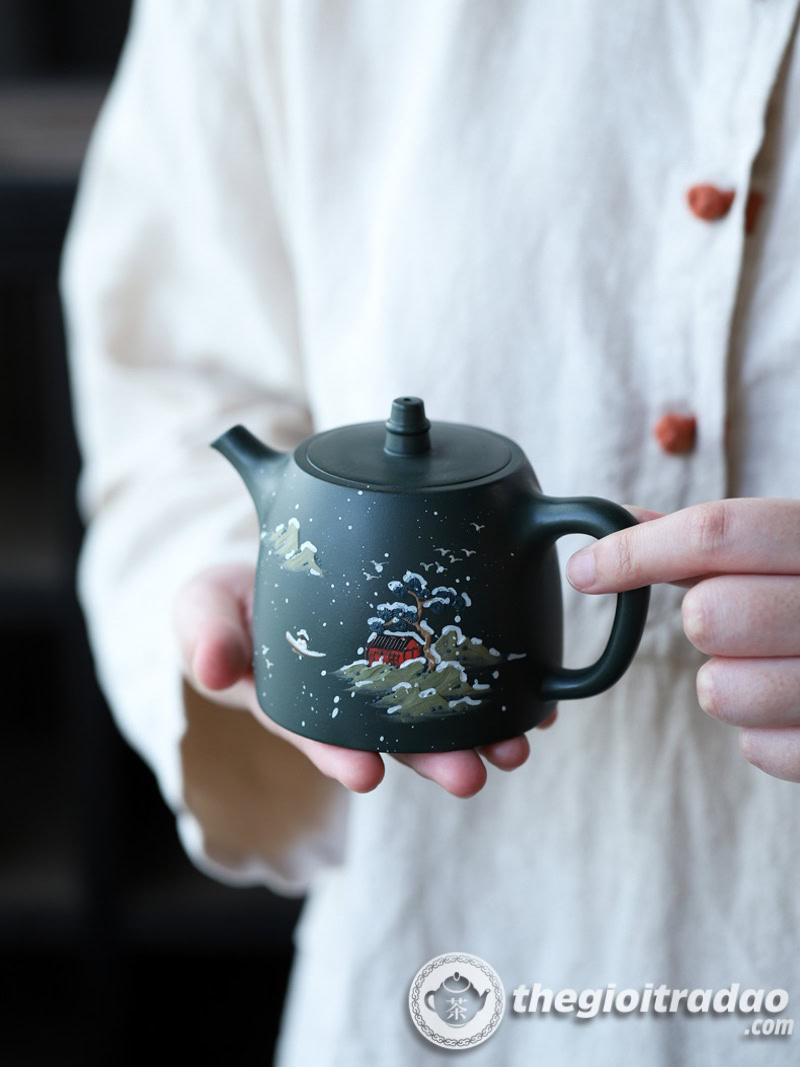 Ấm Tử Sa Tuyết Sơn Hán Đạc Mặc Lục Nê 270ml 18 am tu sa tuyet son han dac mac luc ne 270ml--18