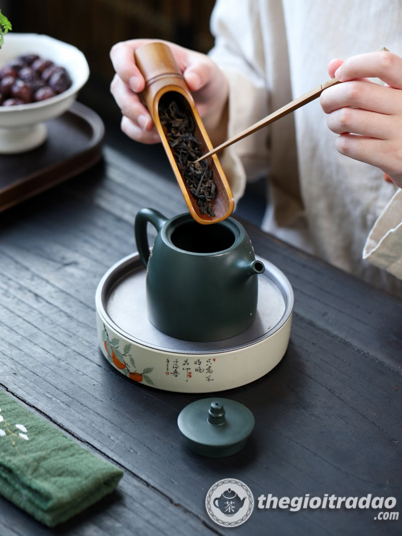 Ấm Tử Sa Tuyết Sơn Hán Đạc Mặc Lục Nê 270ml 20 am tu sa tuyet son han dac mac luc ne 270ml--20