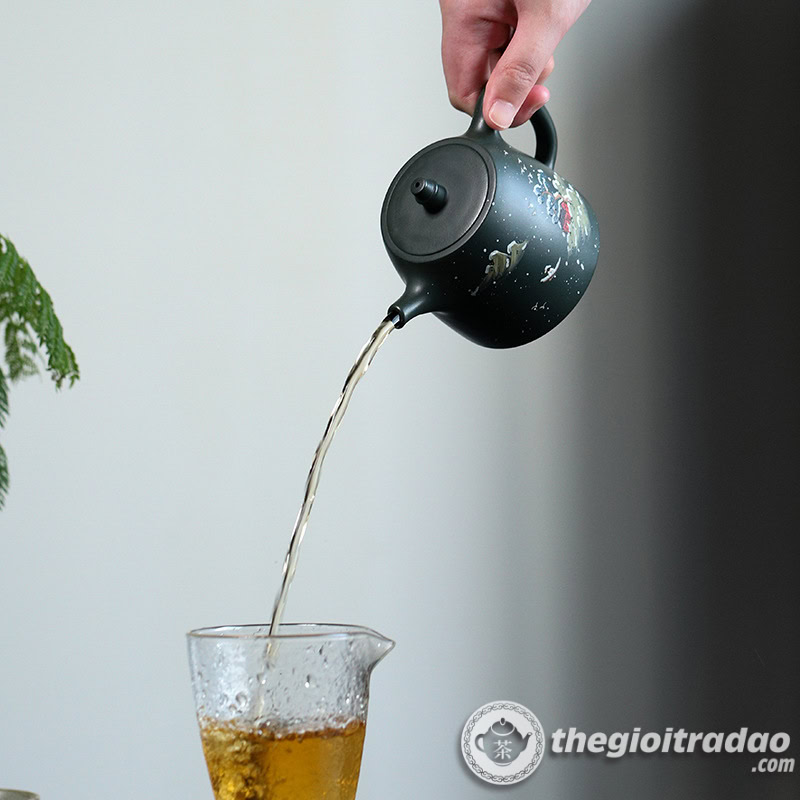 Ấm Tử Sa Tuyết Sơn Hán Đạc Mặc Lục Nê 270ml 4 am tu sa tuyet son han dac mac luc ne 270ml--4