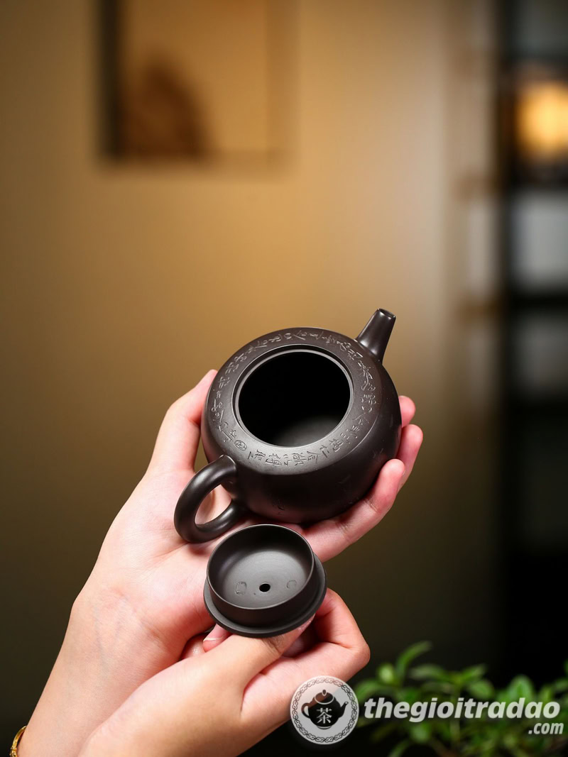 Ấm Tử Sa Uyển Ngọc Hắc Chu Nê 210ml 16 am tu sa uyen ngoc hac chu ne 210ml--12
