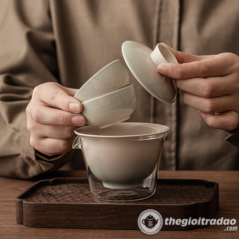 Bộ Ấm Trà Du Lịch Sứ Cảnh Đức Kèm Hộp Đựng 12 bo am pha tra su canh duc co tui xach dep--2