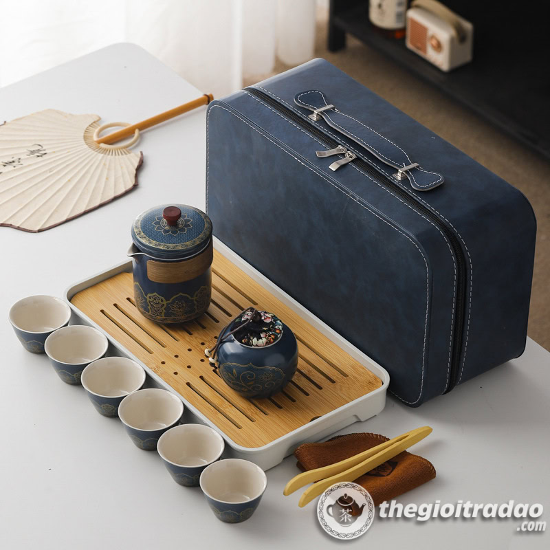 Bộ Ấm Trà Du Lịch Kèm Khay, Xách Tay Cao Cấp 27 bo am tra du lich kem khay xach tay cao cap-