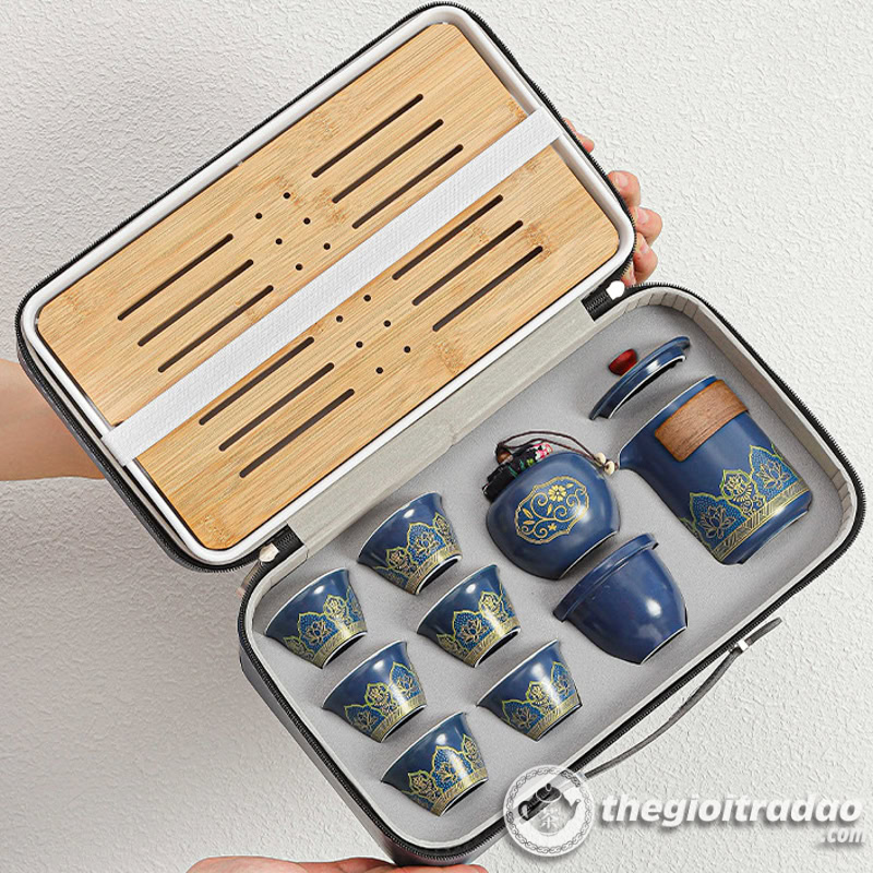 Bộ Ấm Trà Du Lịch Kèm Khay, Xách Tay Cao Cấp 9 bo am tra du lich kem khay xach tay cao cap--12