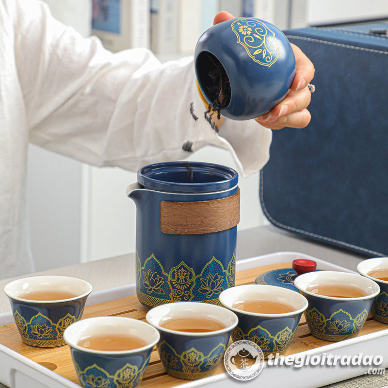 Bộ Ấm Trà Du Lịch Kèm Khay, Xách Tay Cao Cấp 12 bo am tra du lich kem khay xach tay cao cap--15