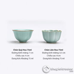 Chén Trà Nhữ Diêu Miệng Hoa Men Ngọc 75ml 9 chen uong tra nhu dieu mieng hoa men ngoc 75ml--9