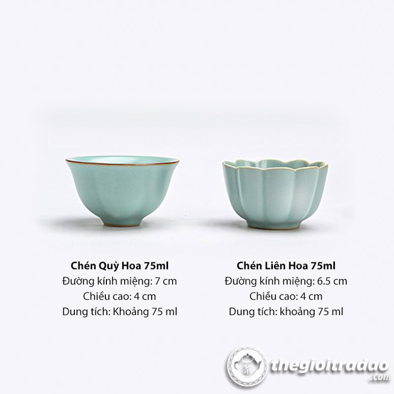 Chén Trà Nhữ Diêu Miệng Hoa Men Ngọc 75ml 15 chen uong tra nhu dieu mieng hoa men ngoc 75ml--9