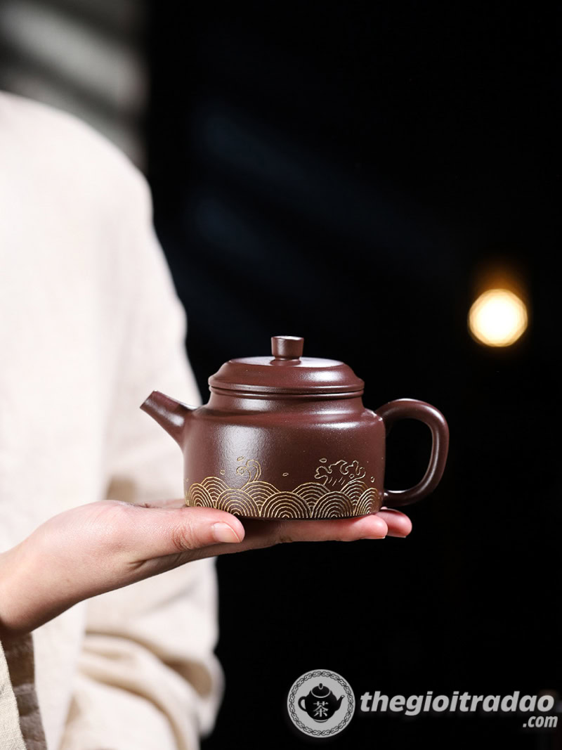 Ấm Tử Sa Đức Chung Quan Hải Tử Nê 220ml 15 am tu sa duc chung quan hai tu ne 220ml--10