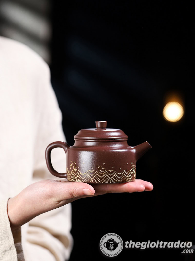 Ấm Tử Sa Đức Chung Quan Hải Tử Nê 220ml 16 am tu sa duc chung quan hai tu ne 220ml--11