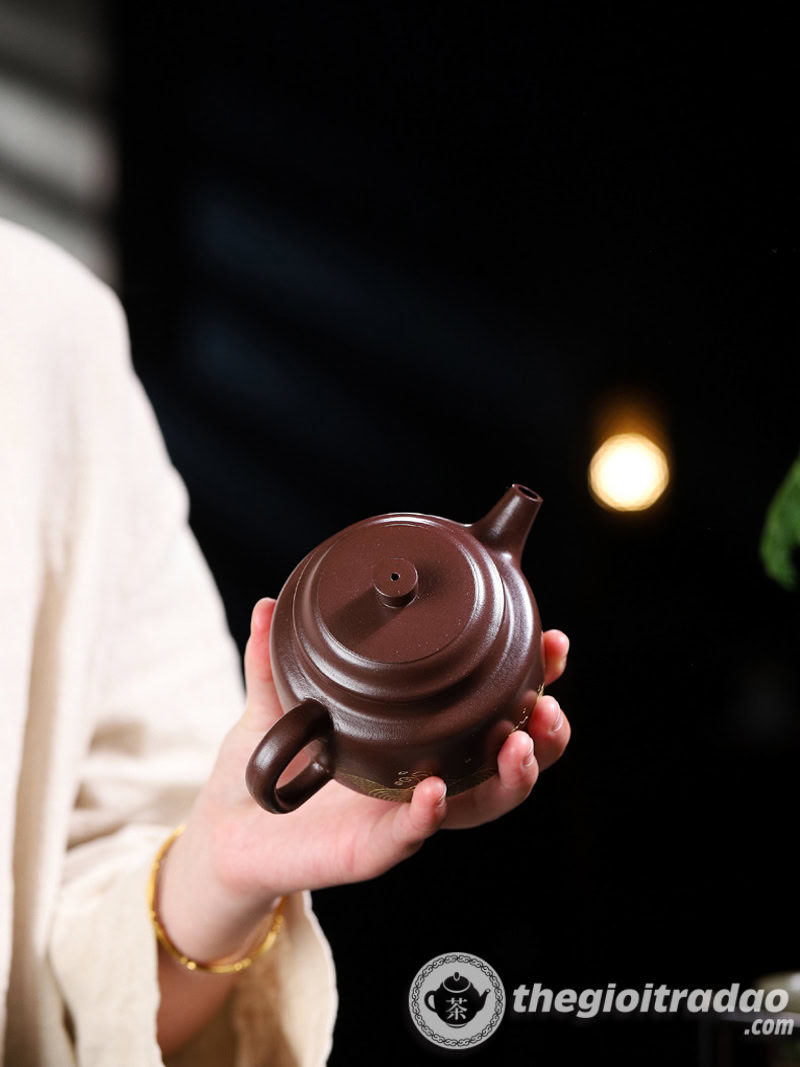 Ấm Tử Sa Đức Chung Quan Hải Tử Nê 220ml 17 am tu sa duc chung quan hai tu ne 220ml--12