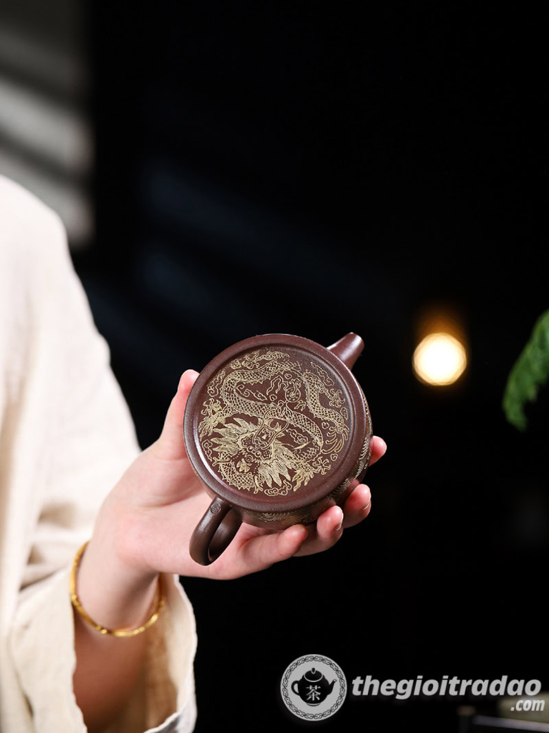 Ấm Tử Sa Đức Chung Quan Hải Tử Nê 220ml 19 am tu sa duc chung quan hai tu ne 220ml--14