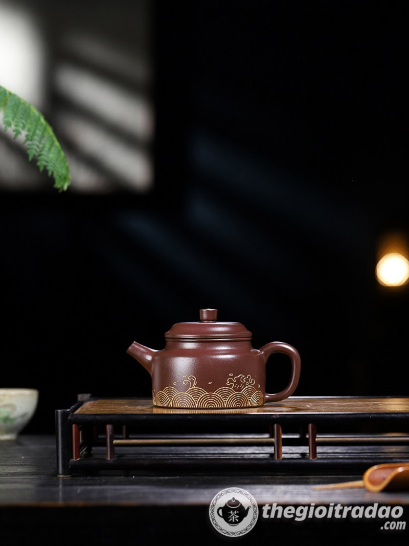 Ấm Tử Sa Đức Chung Quan Hải Tử Nê 220ml 10 am tu sa duc chung quan hai tu ne 220ml--5